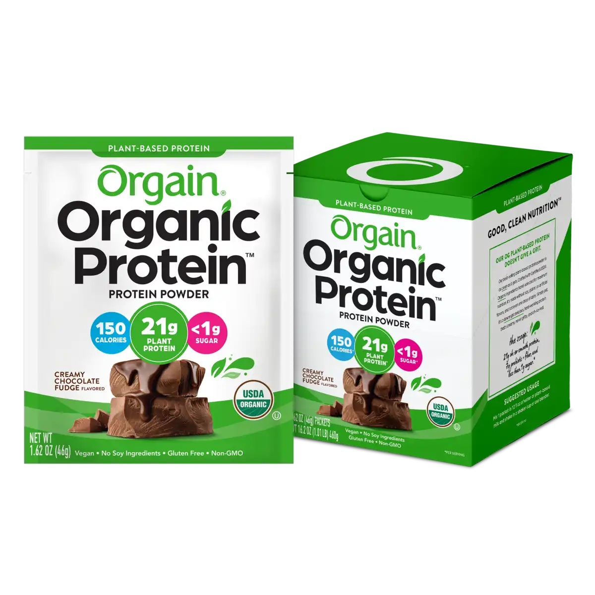 Organic Protein™ Plant Based Protein Powder - Creamy Chocolate Fudge