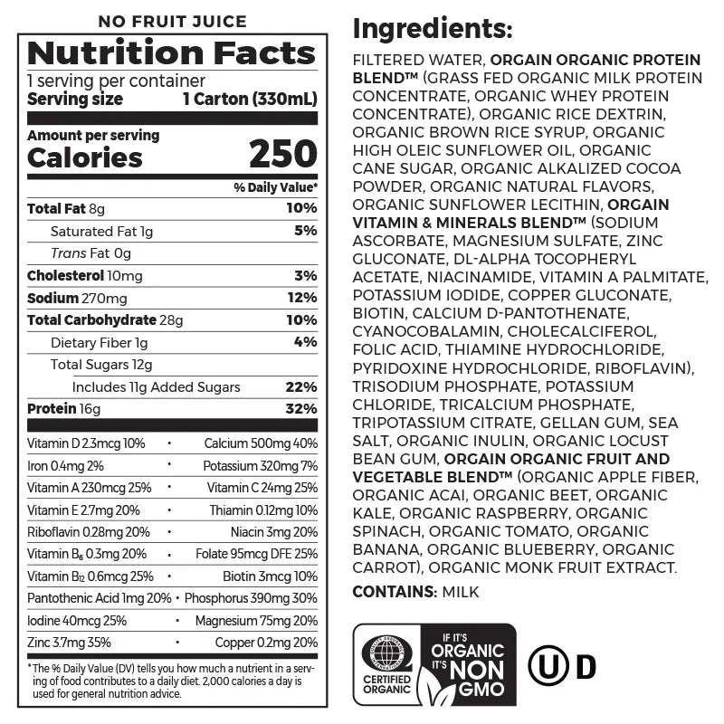 Organic Nutrition Shake - Creamy Chocolate Fudge