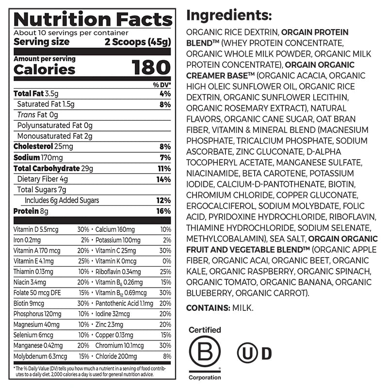 Kids Protein Nutrition Shake Mix - Vanilla Bean Ice Cream