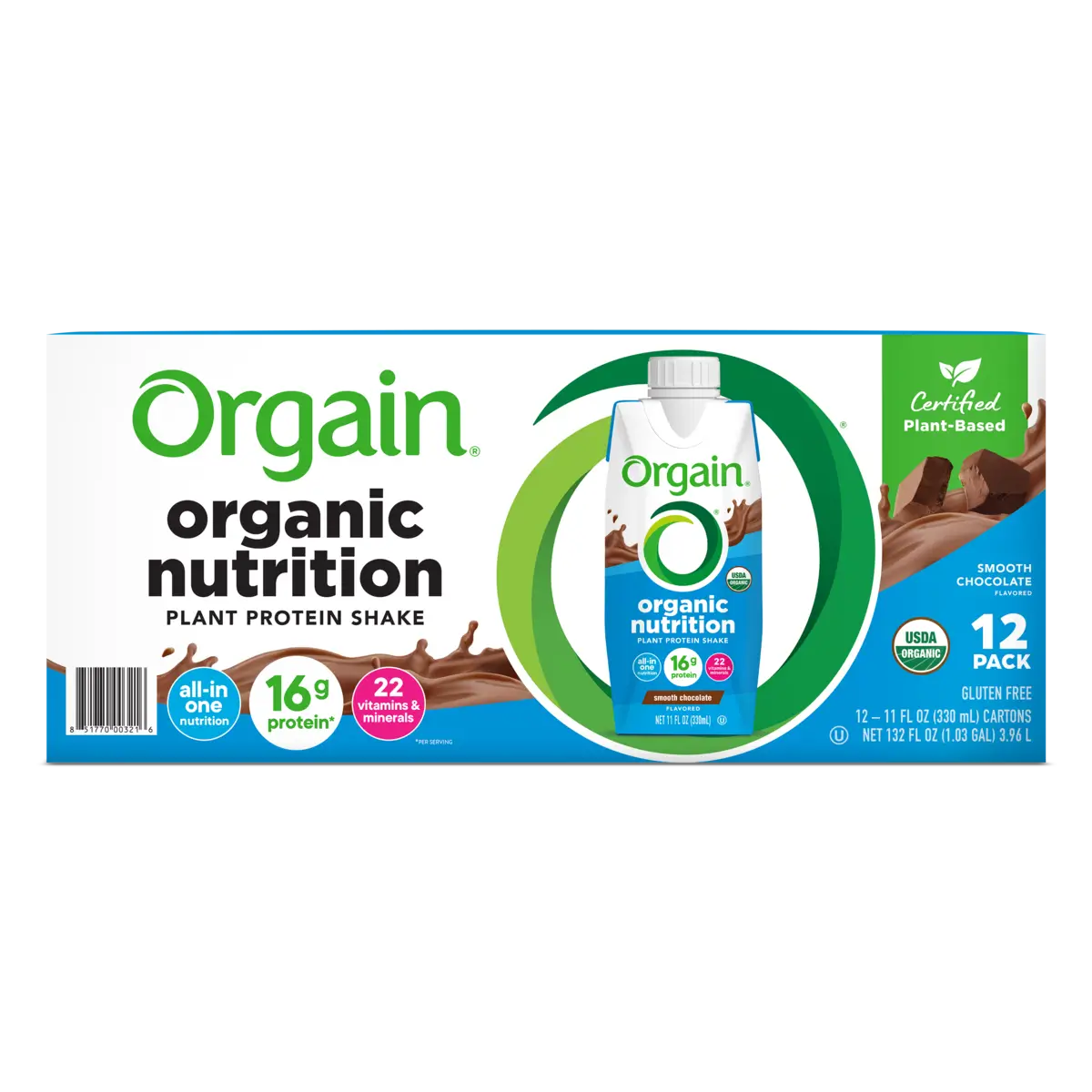 Vegan Organic Nutrition Shake - Smooth Chocolate