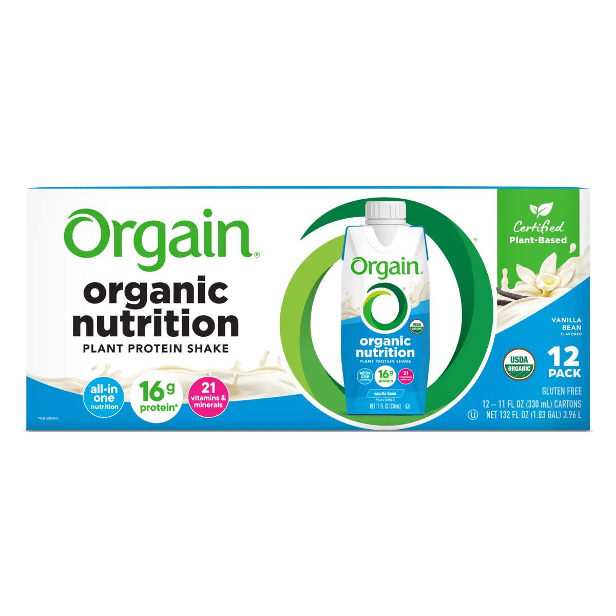 Vegan Organic Nutrition Shake - Vanilla Bean