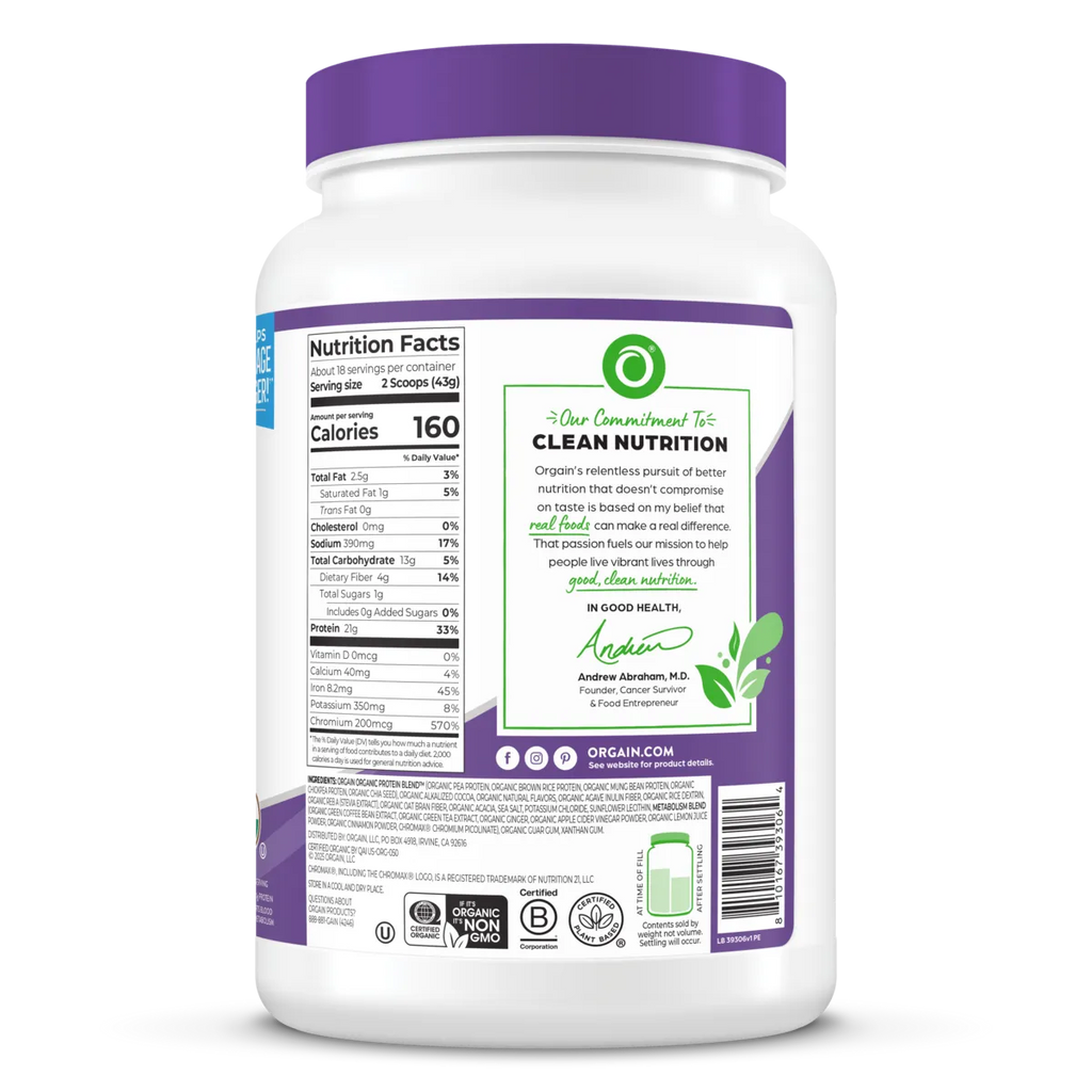 Organic Protein Powder + Metabolism Blend Creamy Chocolate Fudge